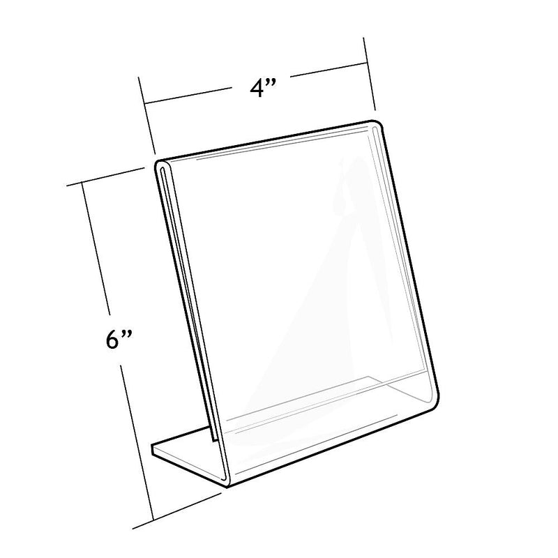 Azar Sign Holder, 4" x 6", Vertical, Table Top, Clear, Acrylic, 10/Pack (112726)