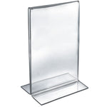 Azar Sign Holder, 8.5" x 14", Vertical, Table Top, Clear, Acrylic, 10/Pack (152706)