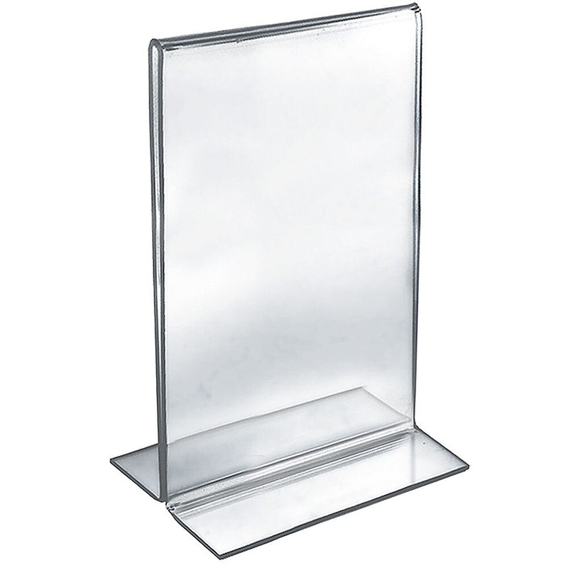 Azar Sign Holder, 8.5" x 14", Vertical, Table Top, Clear, Acrylic, 10/Pack (152706)