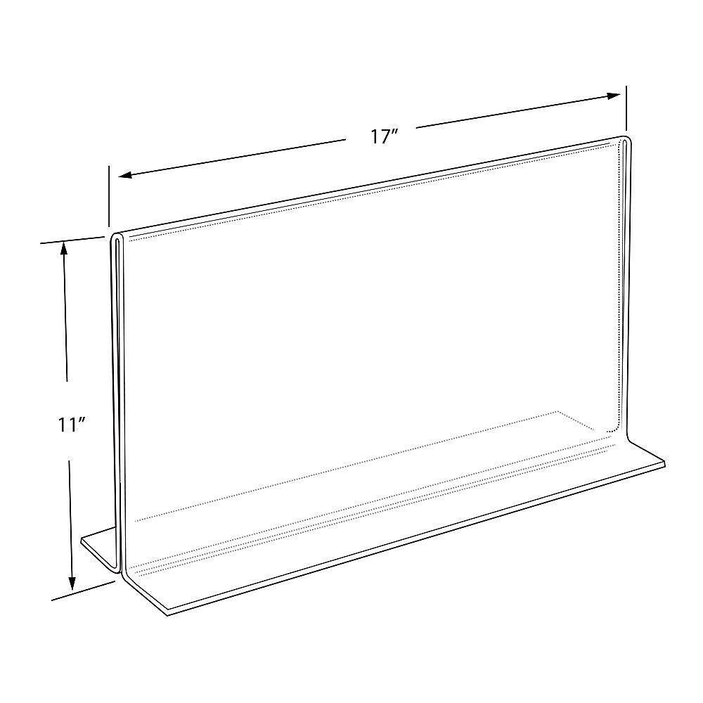 Azar Sign Holder, 17" x 11", Horizontal, Table Top, Clear, Acrylic, 10/Pack (152709)