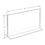 Azar Sign Holder, 17" x 11", Horizontal, Table Top, Clear, Acrylic, 10/Pack (152709)