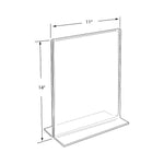 Azar Sign Holder, 11" x 14", Vertical, Table Top, Clear, Acrylic, 10/Pack (152710)