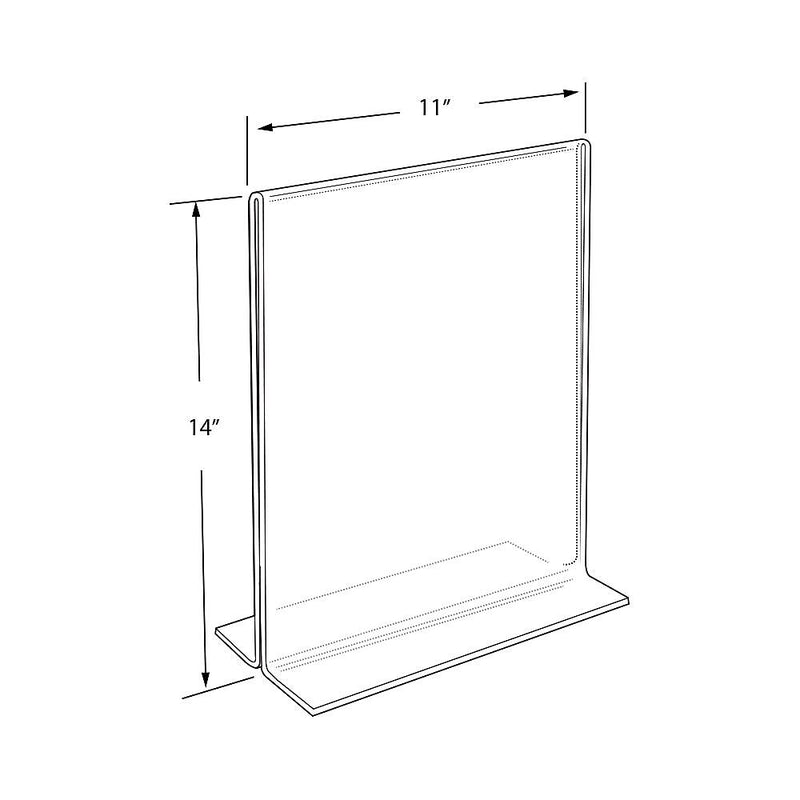 Azar Sign Holder, 11" x 14", Vertical, Table Top, Clear, Acrylic, 10/Pack (152710)