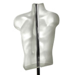 Azar Displays White Plastic Male Bust on Wheeled Plastic Base (900500-WHT)