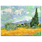 Trademark Fine Art Vincent van Gogh 'Wheatfield with Cypresses' Canvas Art 18x24 Inches