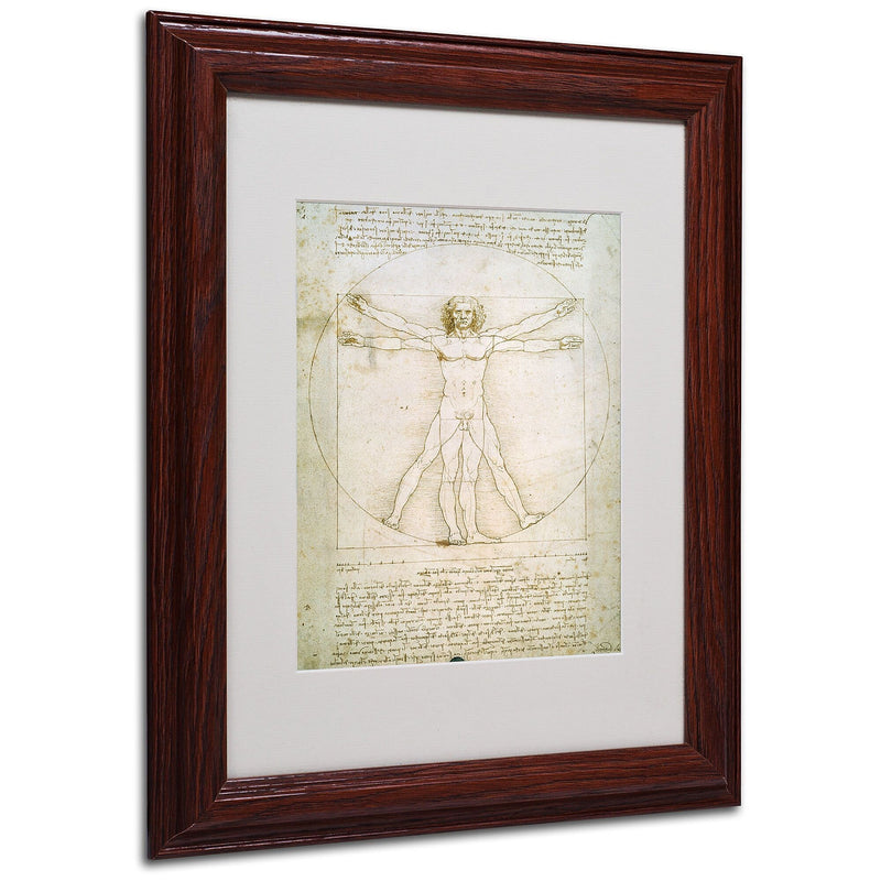 Leonardo da Vinci 'The Proportions of the Human Figure' Matt - 11 x 14 Inches - Wood Frame