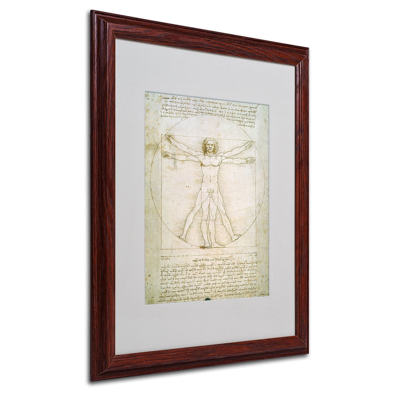 Leonardo da Vinci 'The Proportions of the Human Figure' Matt - 16 x 20 Inches - Wood Frame