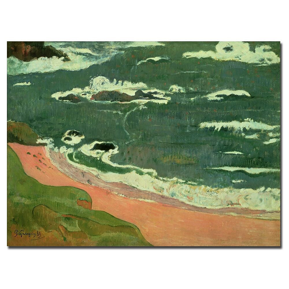 Trademark Fine Art Paul Gaugin 'Beach at Le Pouldu, 1889' Canvas Art 18x24 Inches