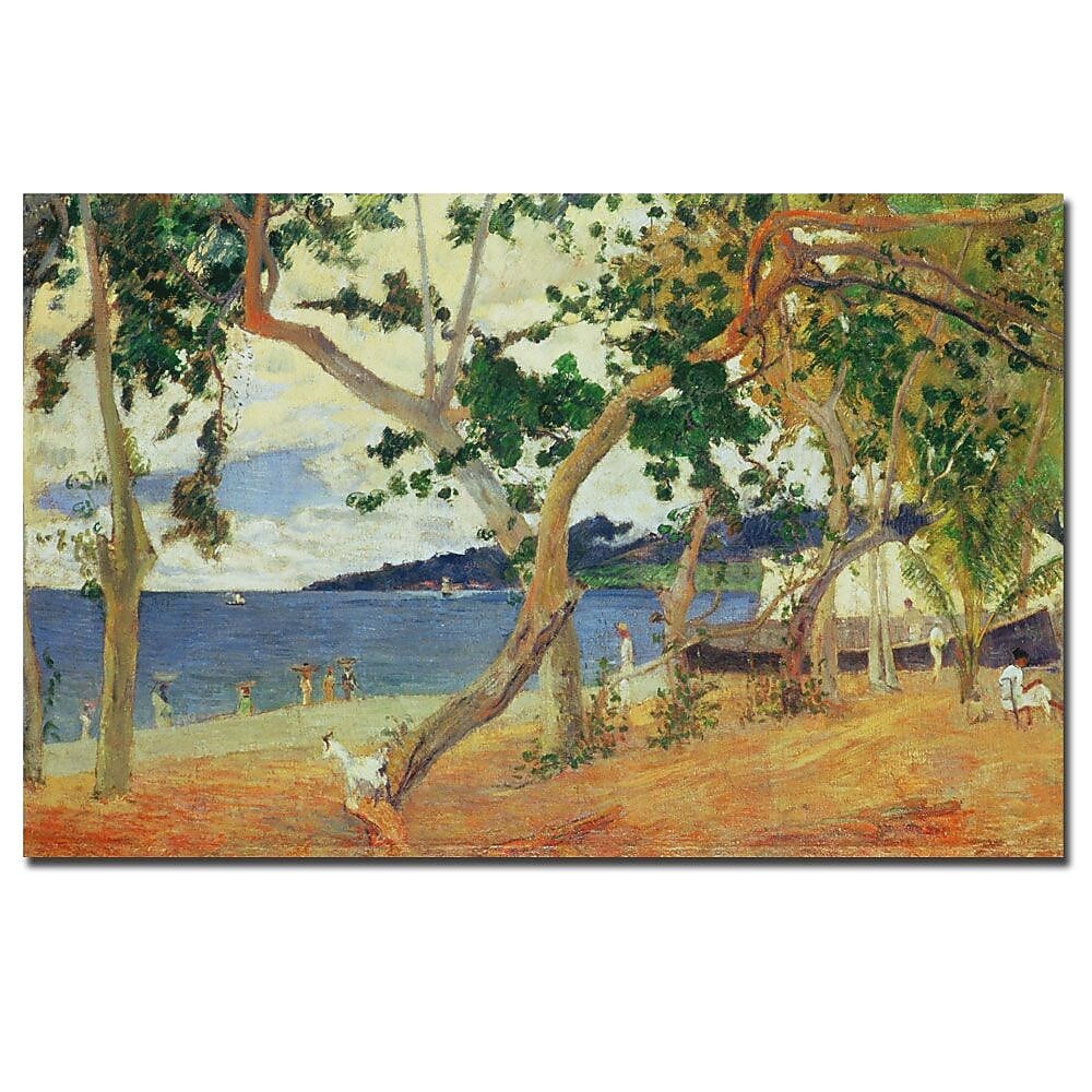Trademark Fine Art Paul Gaugin, 'By the Seashore Martinique 1887' Canvas Ar 30x47 Inches