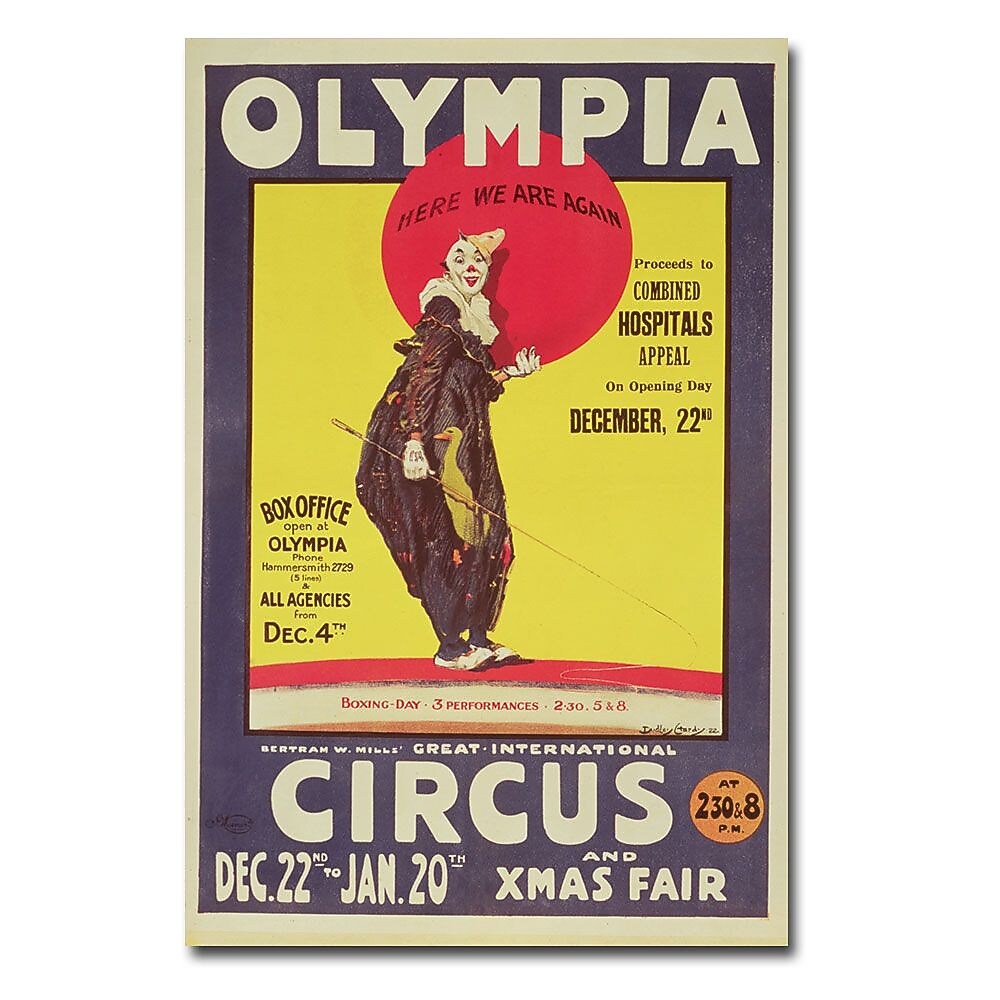Trademark Fine Art Dudley Hardy 'Bertram Mills Circus 1922' Canvas Art