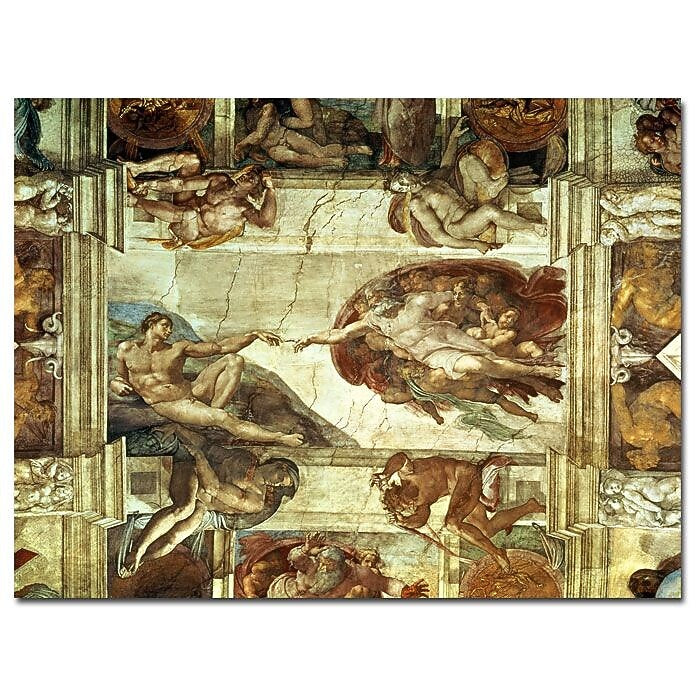 Trademark Fine Art Michelangelo 'The Creation of Adam' Canvas Art Ready to
