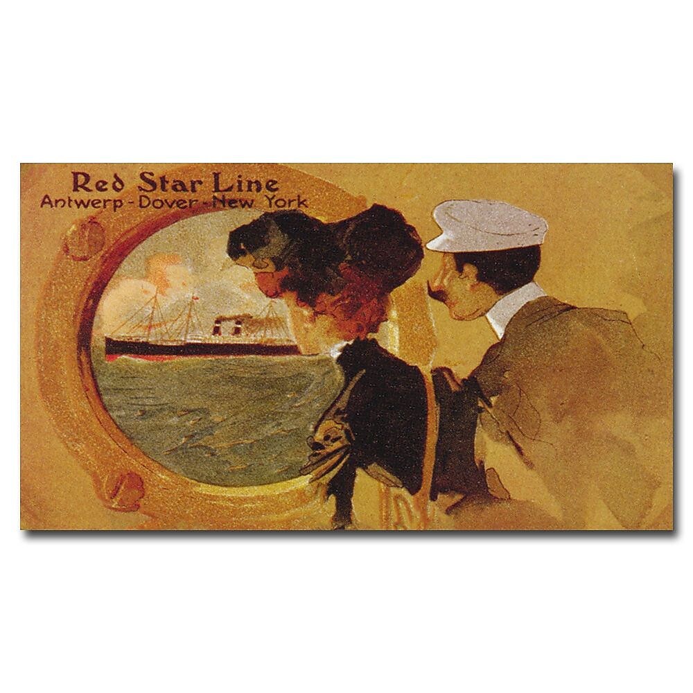 Trademark Fine Art 'Red Star Line' Canvas Art 18x32 Inches