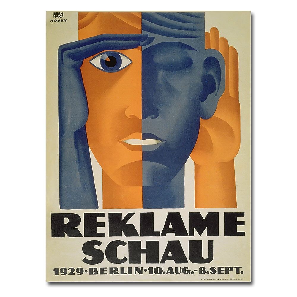 Trademark Fine Art Lucian Bernard 'Reklameschau 1929' Canvas Art