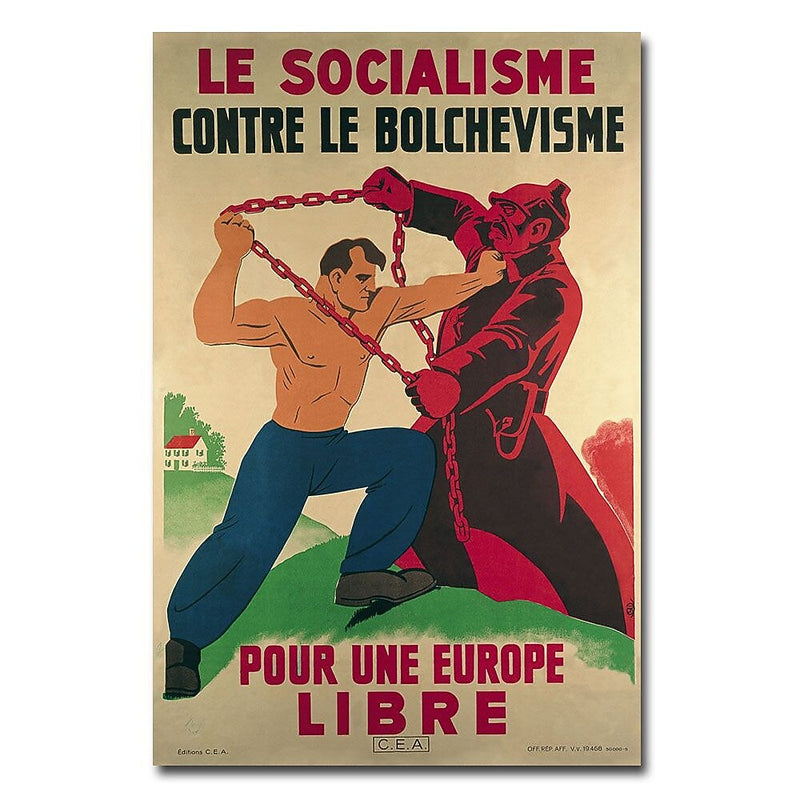 Trademark Fine Art 'Socialism Against Bolshevism for a Free Europe' Canvas Art 16x24 Inches