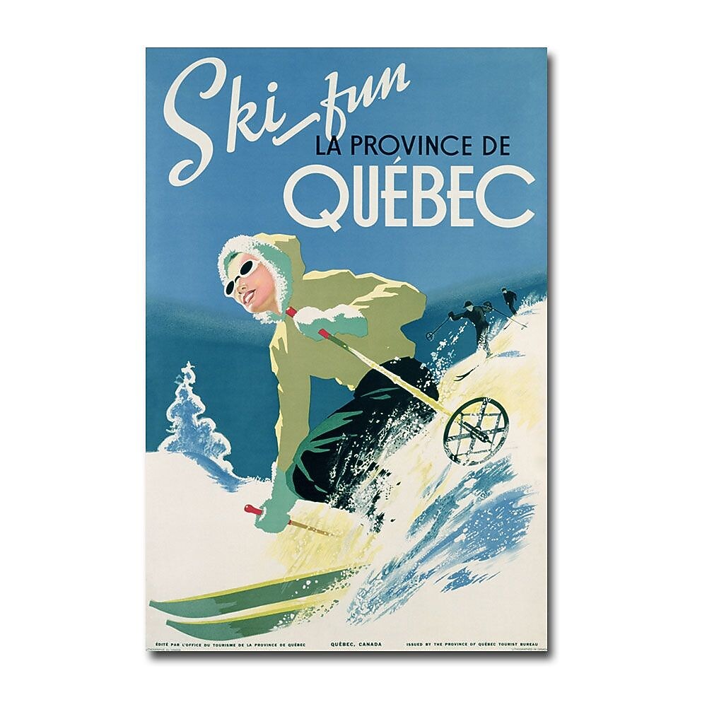 Trademark Fine Art Skiing in Quebec 1938' Canvas Art 22x32 Inches