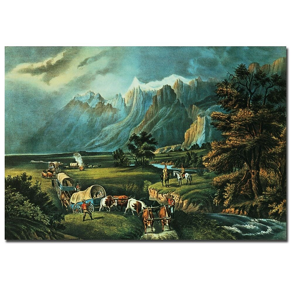 Trademark Fine Art N.Currier 'Emmigrants Crossing the Plains' Canvas Art