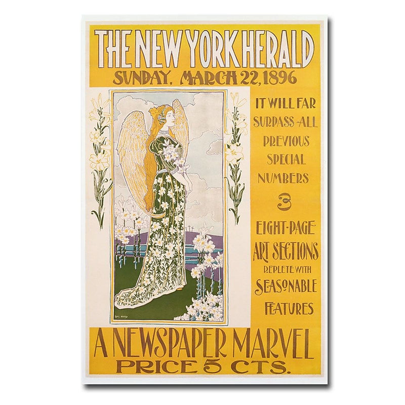 Trademark Fine Art Lois Rhead 'The New York Herald 1896' Canvas 22x32 Inches