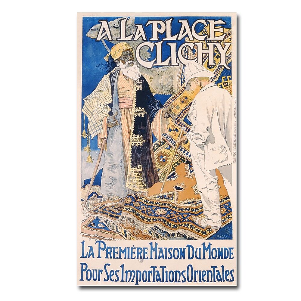 Trademark Fine Art Eugene Grasset 'A La Place Clinchy 1890' Canvas Art 18x32 Inches