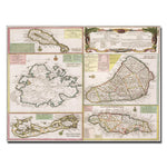 Trademark Fine Art Map of English Colonies in the Caribbean 1750' Canvas Art 14x19 Inches