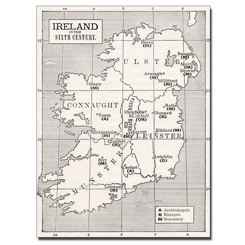 Trademark Fine Art 'Map of Ireland in the Sixth Century' Canvas Art 18x24 Inches