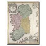 Trademark Fine Art Johann B. Homann 'Map of Ireland 1730' Canvas Art 35x47 Inches