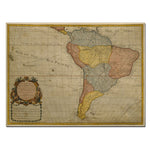 Trademark Fine Art Guillaume Delisle Map of South America 1700 Canvas Art 24x32 Inches