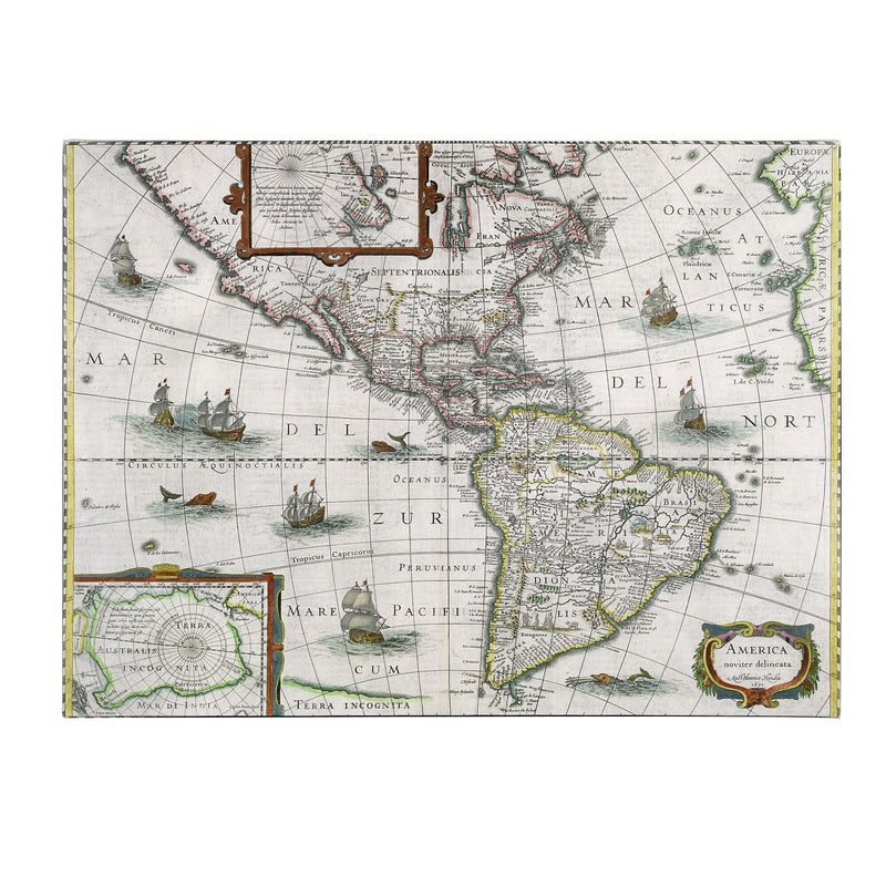 Trademark Fine Art Henricus Hondius 'Map of the Americas 1631' Canvas Art 14x19 Inches