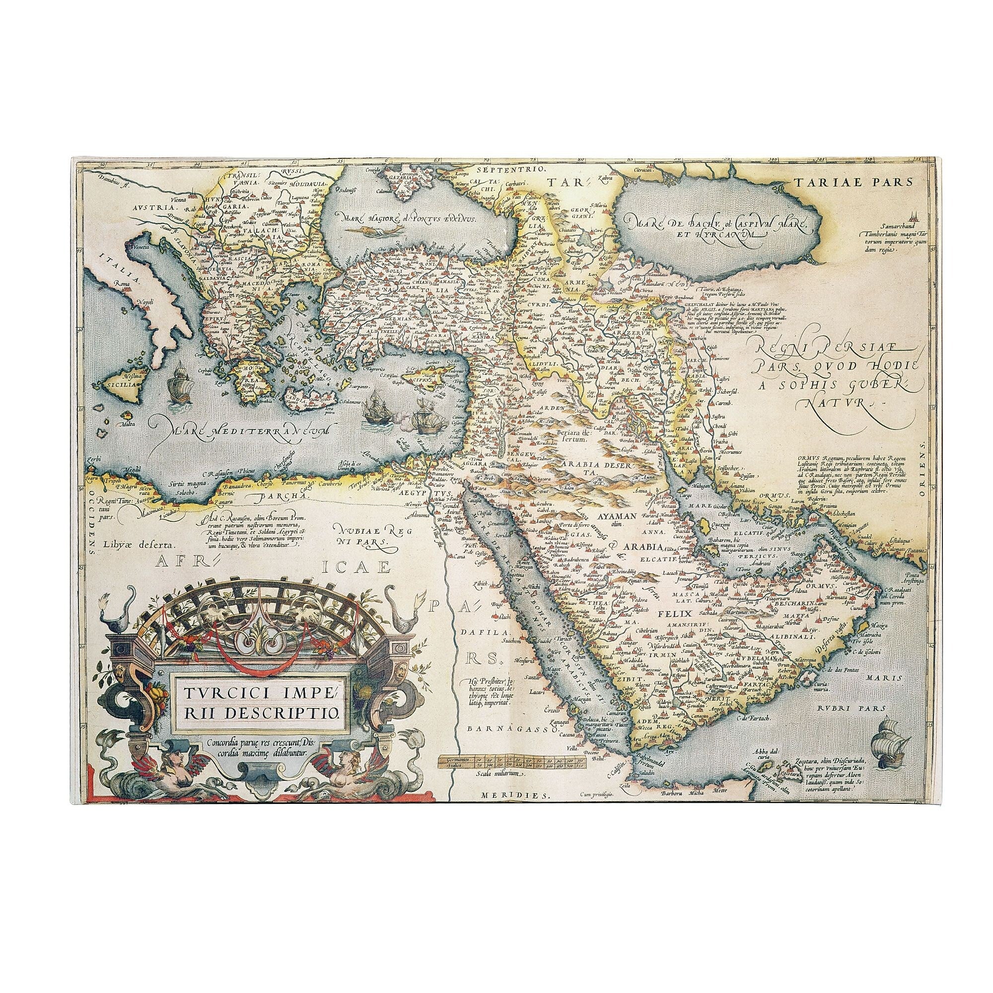 Trademark Fine Art Abraham Ortelius 'Map of the Middle East 1570' Canvas Art 35x47 Inches