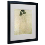Trademark Fine Art Gustav Klimt 'Portrait of a Young Woman 1896-97' Matted Fra Black Frame 16x20 In
