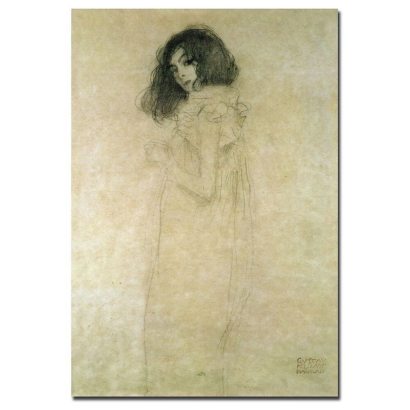 Trademark Fine Art Gustav Klimt 'Portrait of a Young Woman, 1896-97' Canvas Art 22x32 Inches