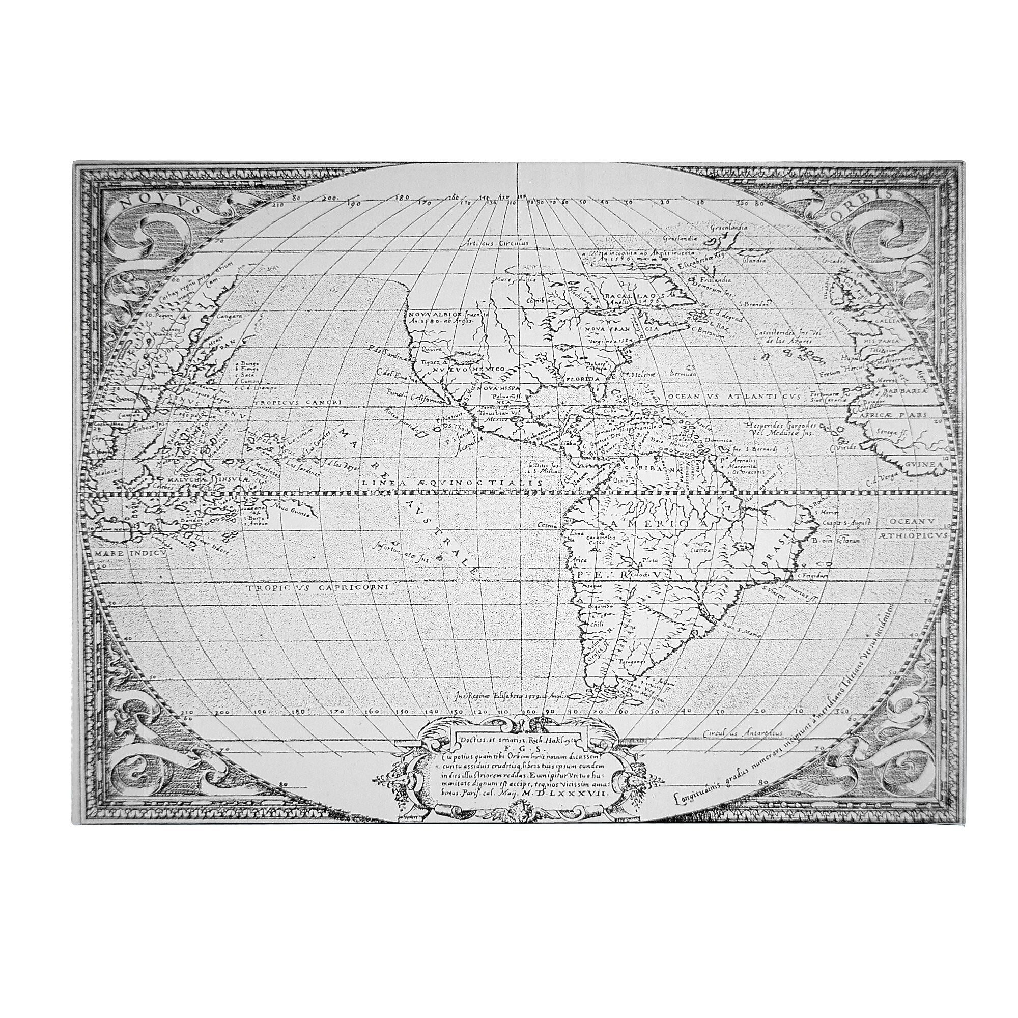 Trademark Fine Art Richard Hakluyt 'Map of the New World, 1587' Canvas Art 18x24 Inches