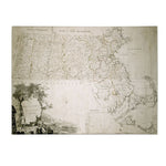 Trademark Fine Art Map of the State of Massachusetts 1801' Canvas Art 30x47 Inches