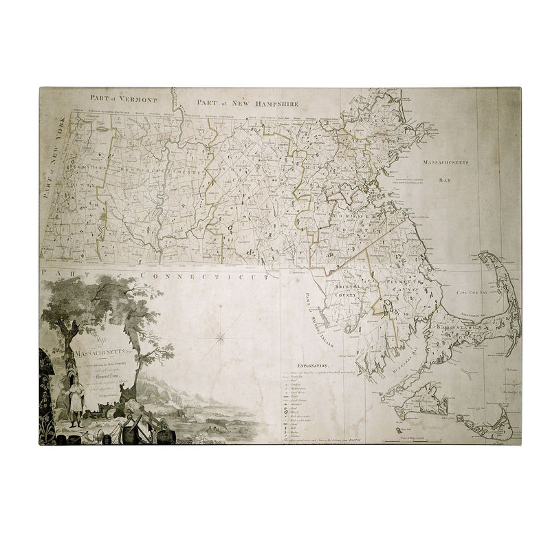 Trademark Fine Art Map of the State of Massachusetts 1801' Canvas Art 22x32 Inches
