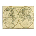 Trademark Fine Art Charles Bonne 'World Map in Two Hemispheres' Canvas Art 14x24 Inches