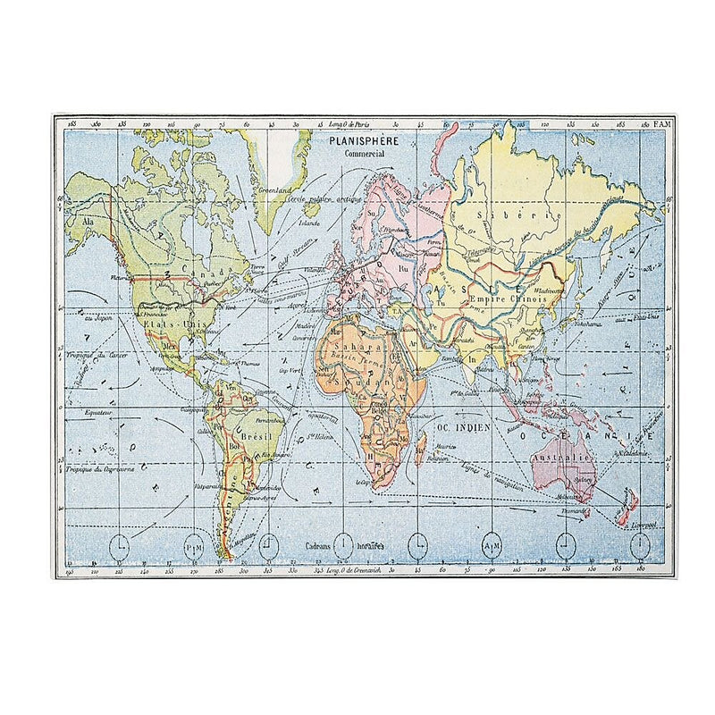 Trademark Fine Art Map of Principal World Trade Routes 1912' Canvas Art 24x47 Inches