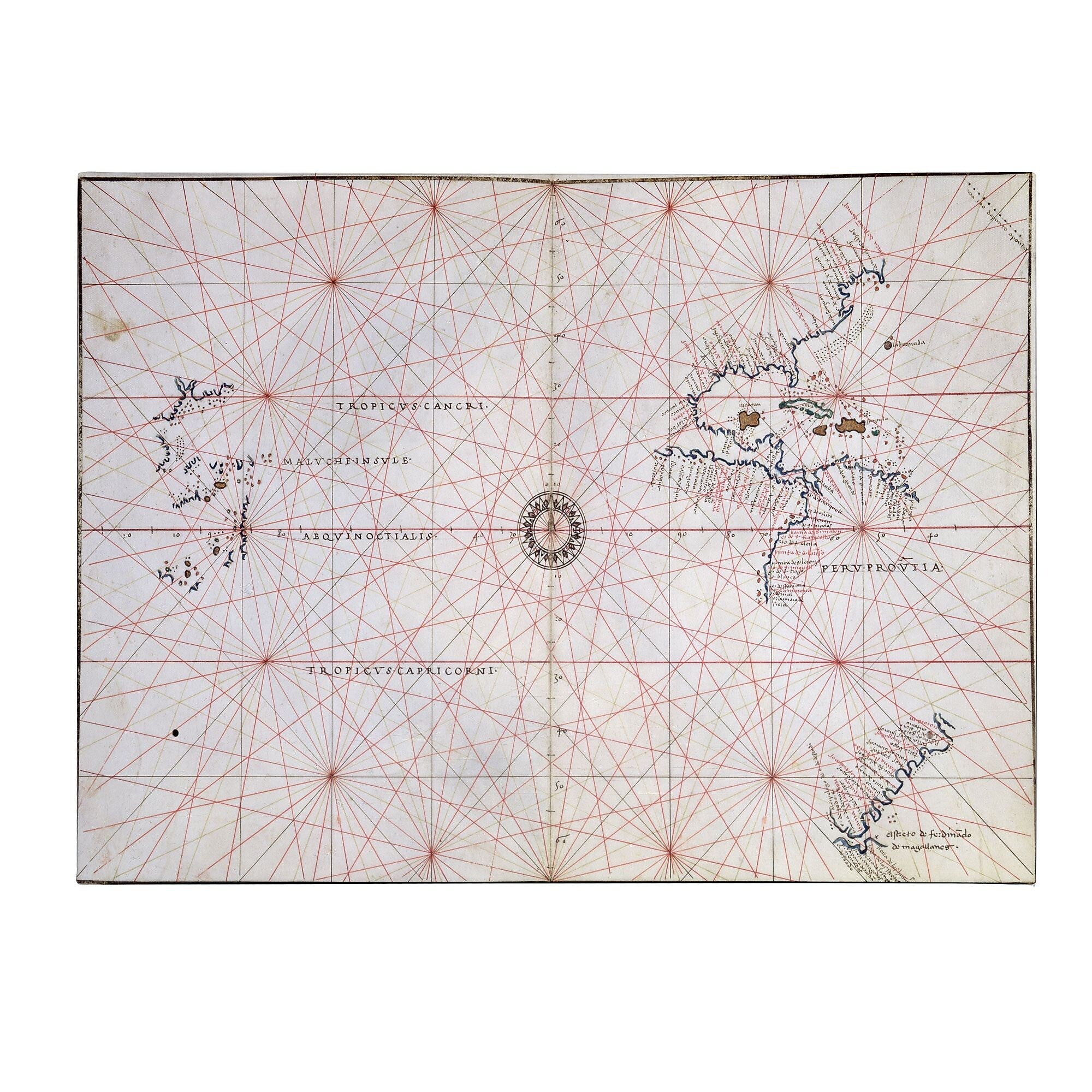 Trademark Fine Art Nautical Chart of the Pacific Ocean 1500's' Canvas Art 16x24 Inches
