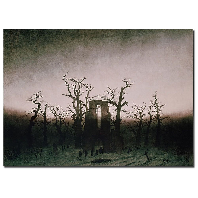 Trademark Fine Art Caspar Friedrich 'Abbey in Oakwood, 1810' Canvas Art