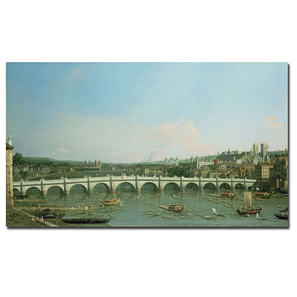 Trademark Fine Art Canaletto 'Westminster Bridge' Canvas Art 18x32 Inches