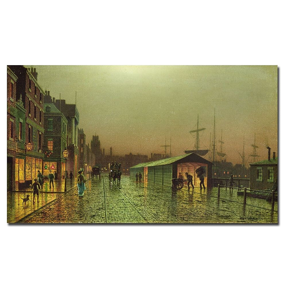 Trademark Fine Art John Grimshaw 'Liverpool Docks' Canvas Art 18x32 Inches