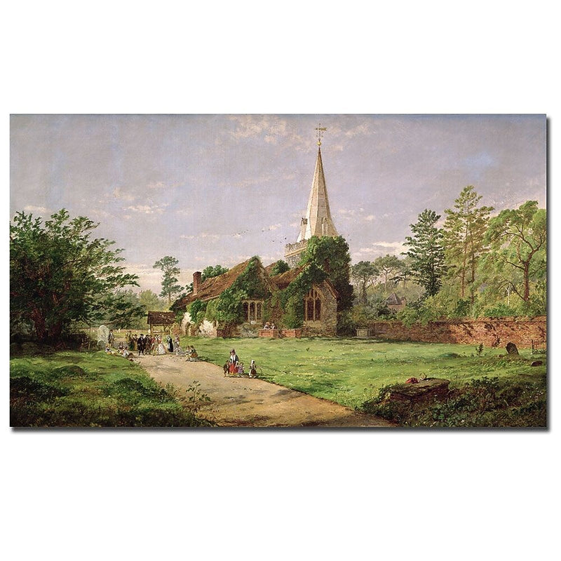 Trademark Fine Art Jasper Cropsey 'Stoke Poges Church' Canvas Art 18x32 Inches