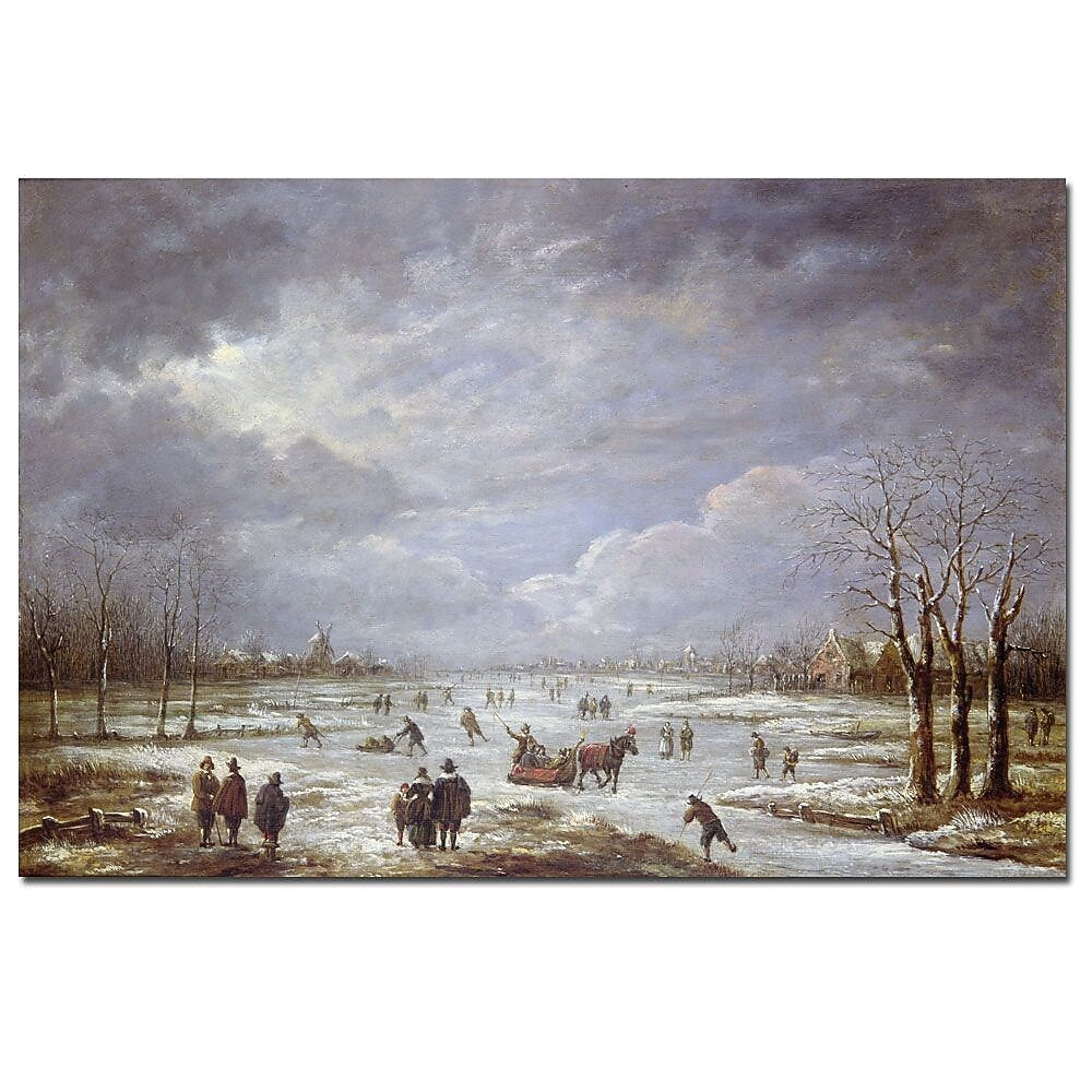 Trademark Fine Art Aert van der Neer 'Winter Landscape' Canvas Art 22x32 Inches