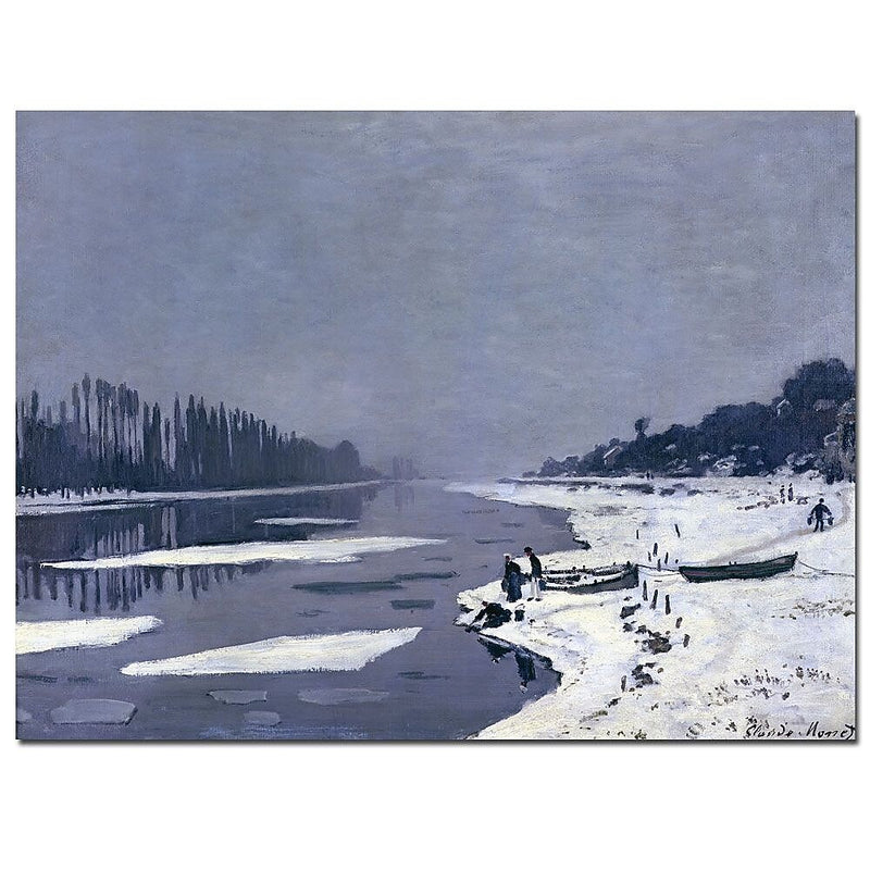 Trademark Fine Art Claude Monet 'Ice on Seine at Bougival, 1867-8' Canvas Art