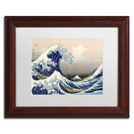 Katsushika Hokusai 'The Great Kanagawa Wave' Matted Framed A - 11x14 Inches - Wood Frame