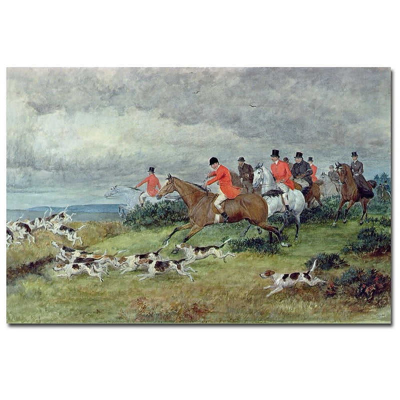 Trademark Fine Art Randolph Caldecott 'Fox Hunting in Surrey' Canvas Art 16x24 Inches