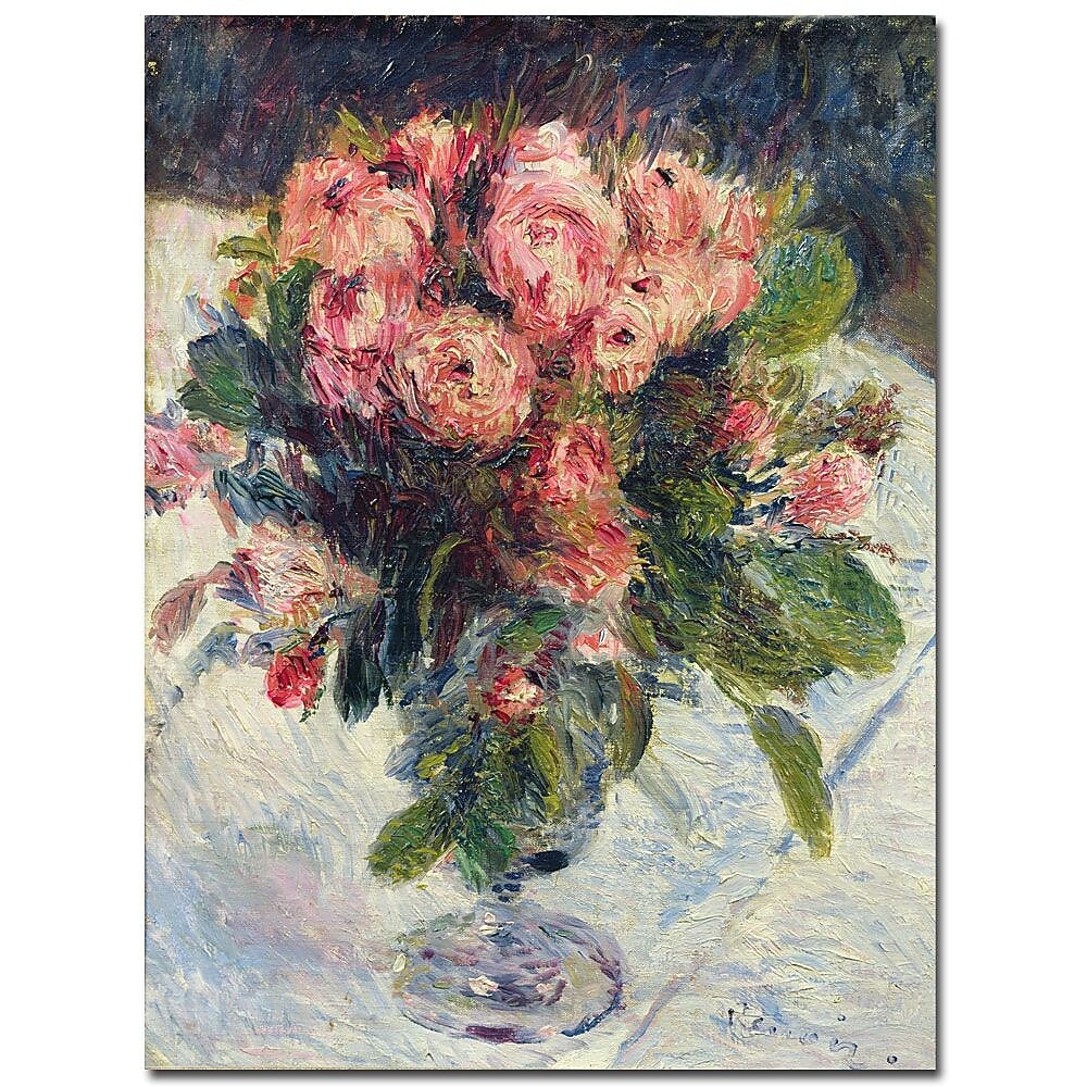 Trademark Fine Art Pierre-Auguste Renoir 'Moss-Roses1890' Canvas Art 18x24 Inches