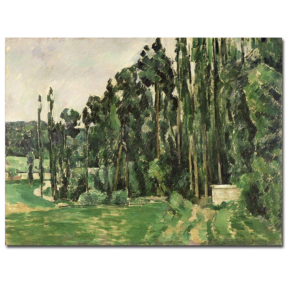 Trademark Fine Art Paul Cezanne 'The Poplars 1879' Canvas Art 35x47 Inches