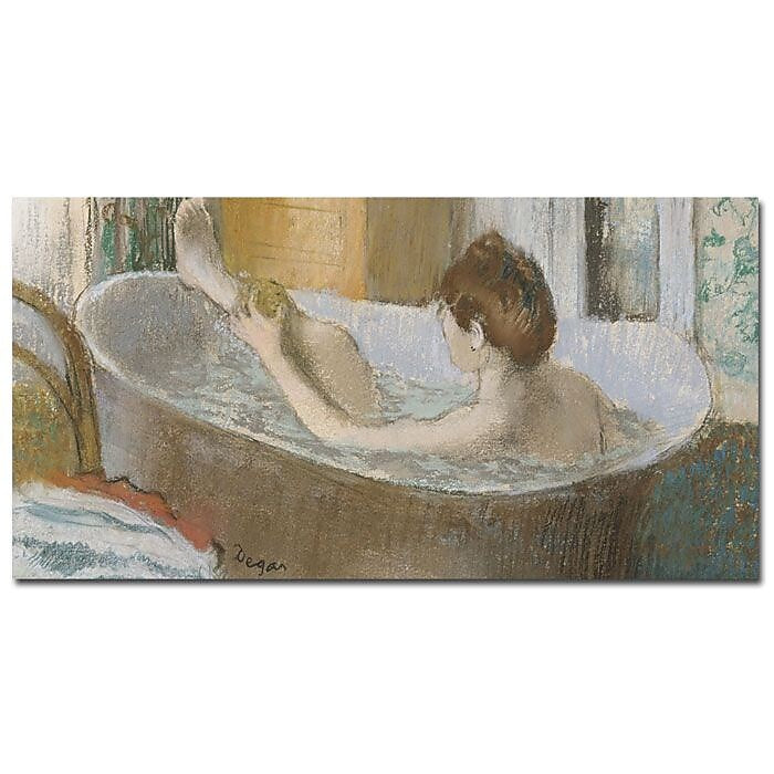 Trademark Fine Art Edgar Degas, 'Woman in Her Bath, 1883' Canvas Art