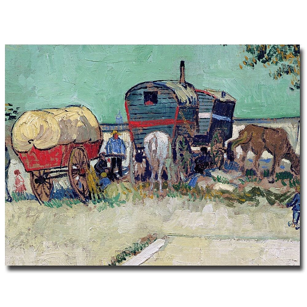 Trademark Fine Art Vincent van Gogh, 'Gypsy Encampment, Arles, 1888' Canvas Art