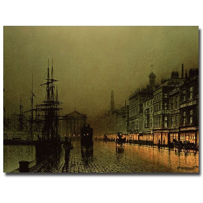 Trademark Fine Art John Grimshaw 'Hull Docks by Night' Canvas Art