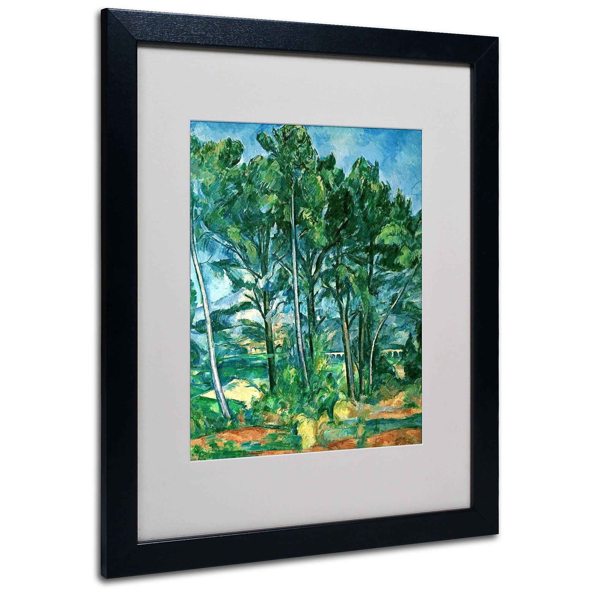 Trademark Fine Art Paul Cezanne 'The Aqueduct' Matted Art Black Frame 16x20 Inches